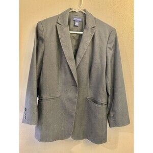 ANN TAYLOR Women's‎ Notch Collar Wool Blazer Jacket Check Black Size 8 Business